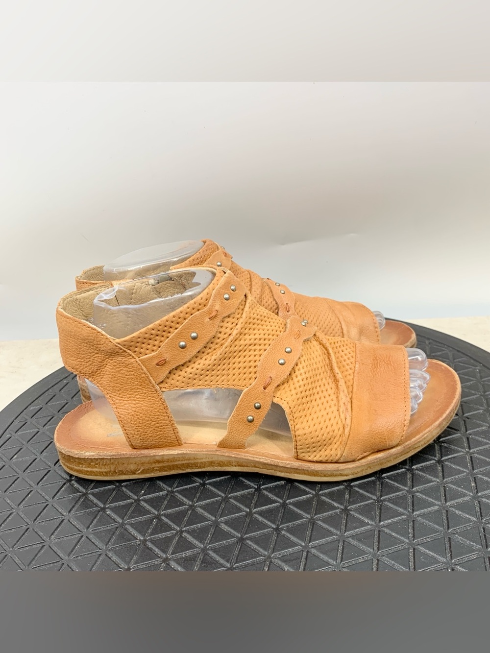Miz Mooz Sandals Women 39β Size 8.5 9 Shoes Brown Leather Gladiator Peep Toe Zip